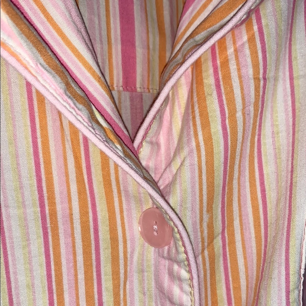 Gently Loved Disney Striped Pajama Top with Embroidered Winnie the Pooh - Picture 5 of 6